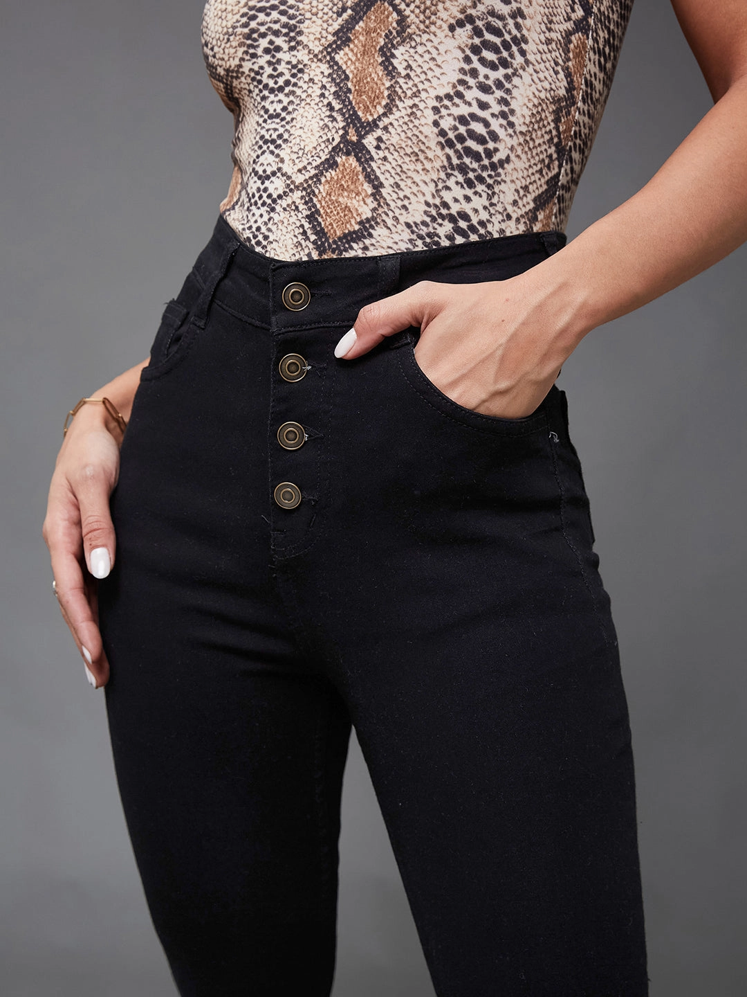 CHASEstretch? Black Skinny-Fit High-Rise Denim Jeans Smooth Form