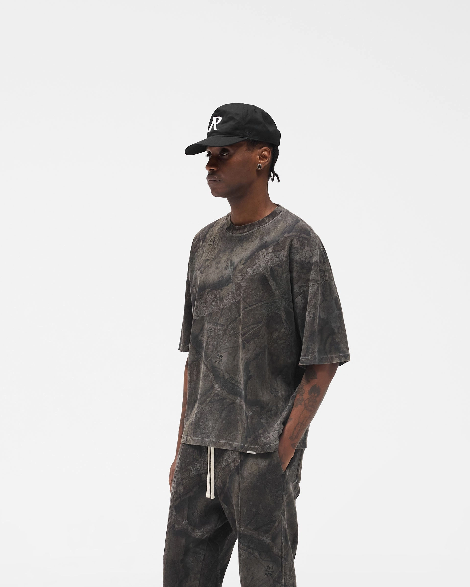 Best Seller Initial Overdye Realtree? Boxy T-Shirt - Overdyed Black