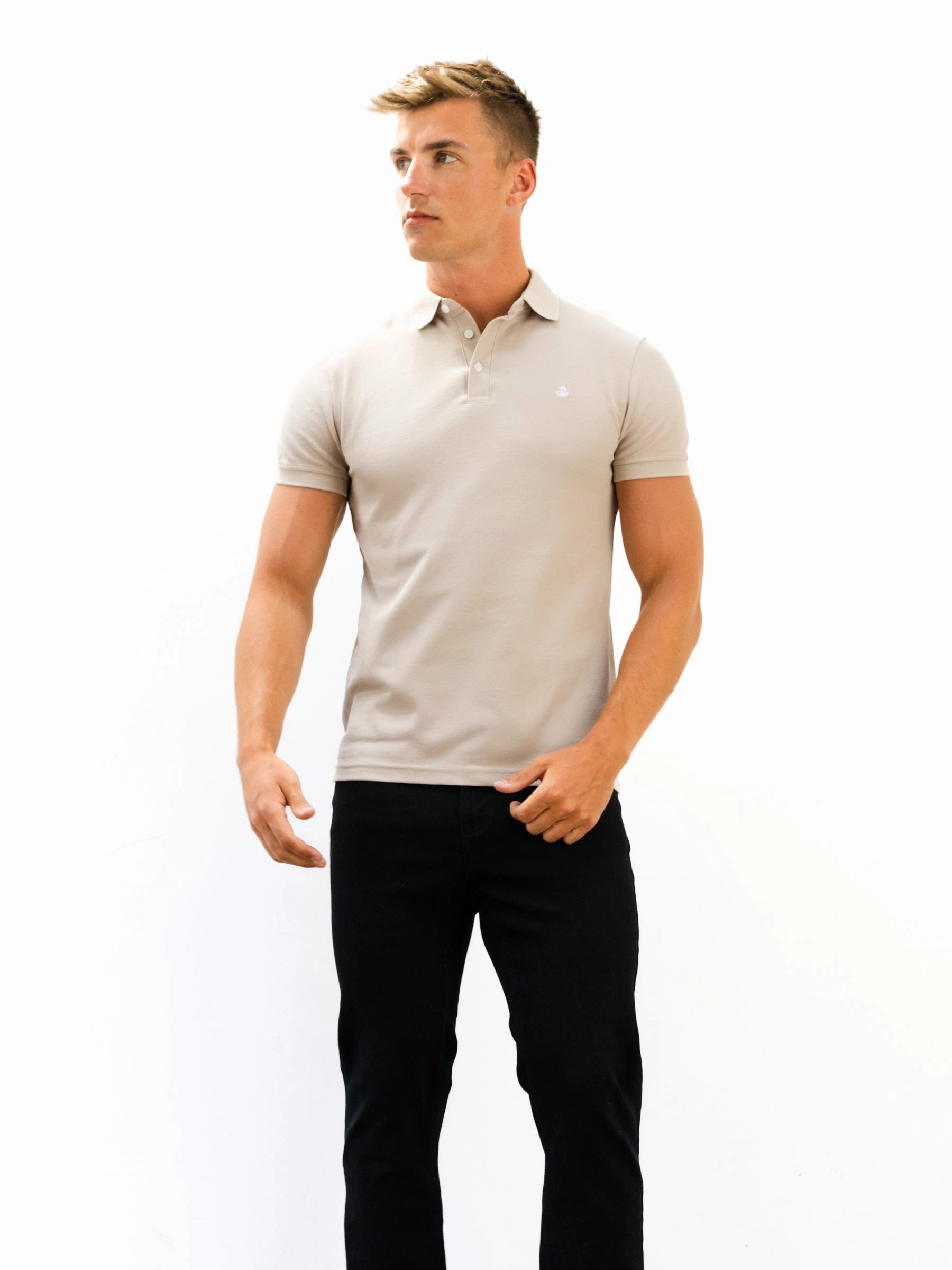 Stretchable Cloth Andorra Polo Shirt - Tan
