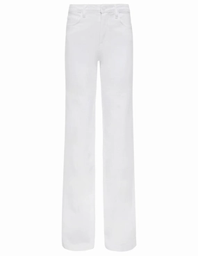 Couple Look Athlete Fit Festival Outfit L'Agence Clayton High Rise Wide Leg Jeans in Blanc