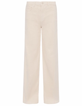 Stylish Vibrant L'AGENCE Scottie Corduroy High Rise Wide Leg Jeans in French Vanilla