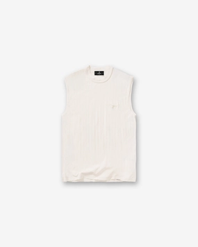 Slub Script Tank - Aged White Relaxed Wearable