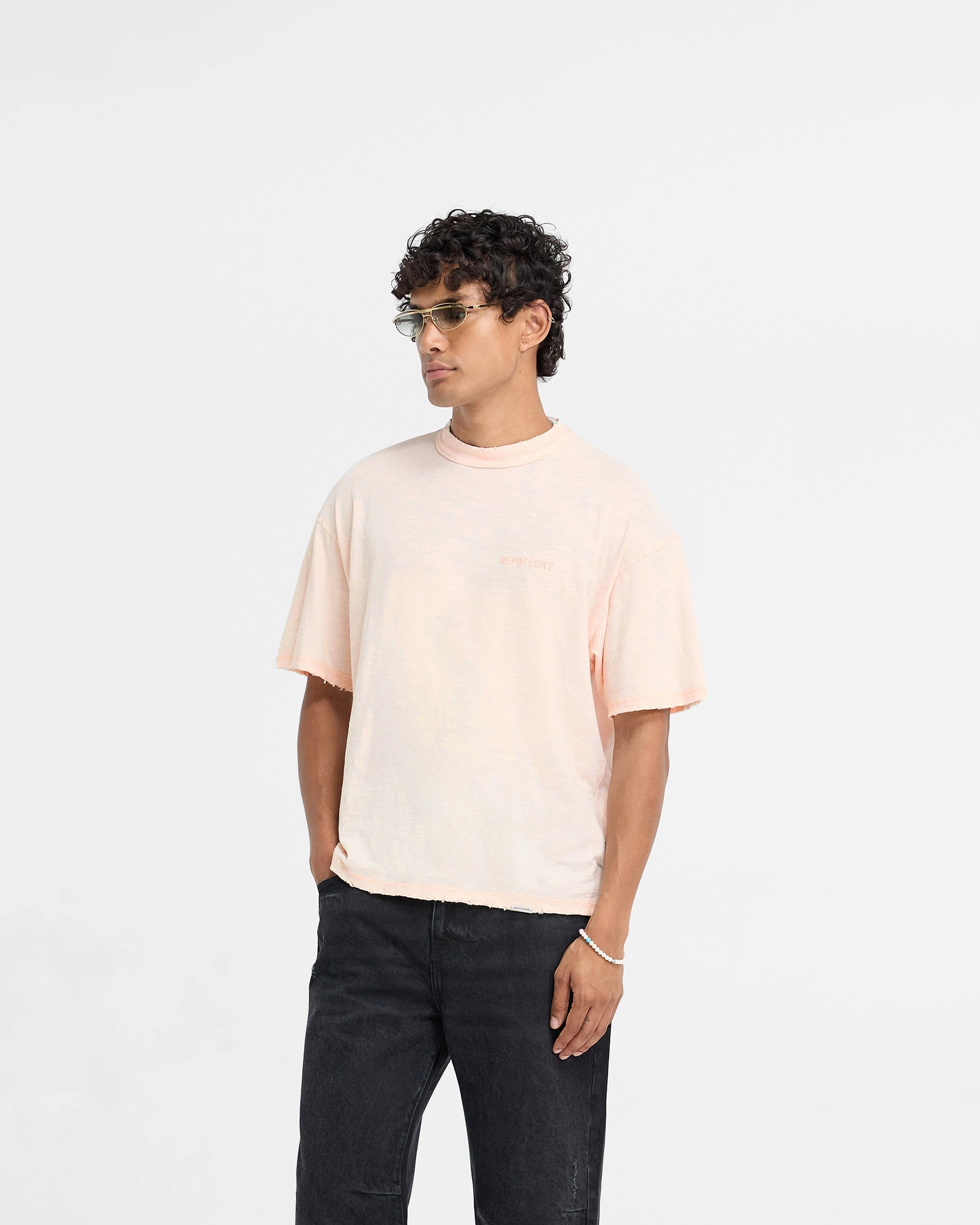 Slub T-Shirt - Washed Coral Collared formality
