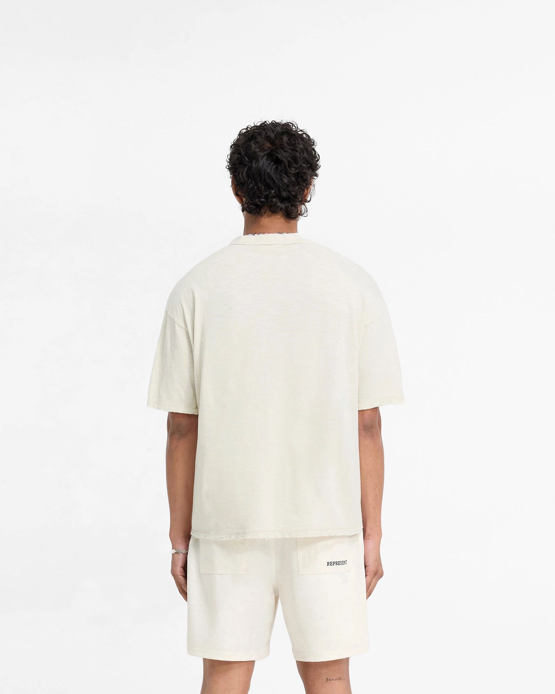 Anti Odor Treatment Heathered Texture Slub T-Shirt - White Sand