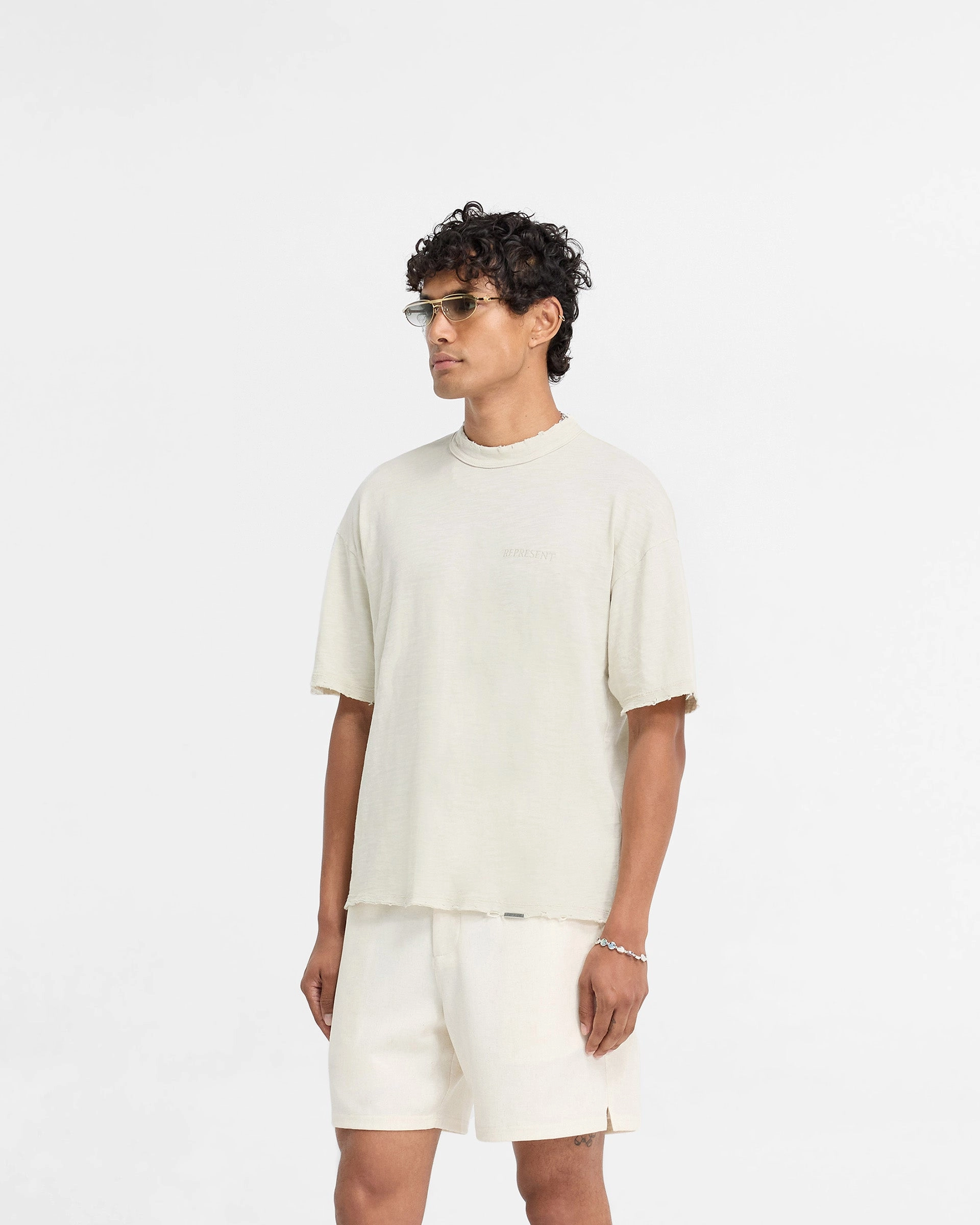 Versatile Comfort Style Slub T-Shirt - White Sand