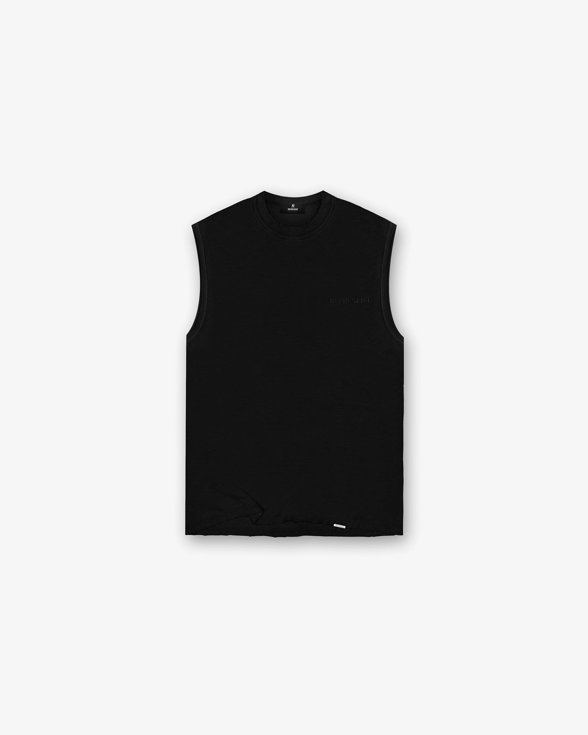 Casual Essential Wear Stylish Comfort Slub Tank - Jet Black