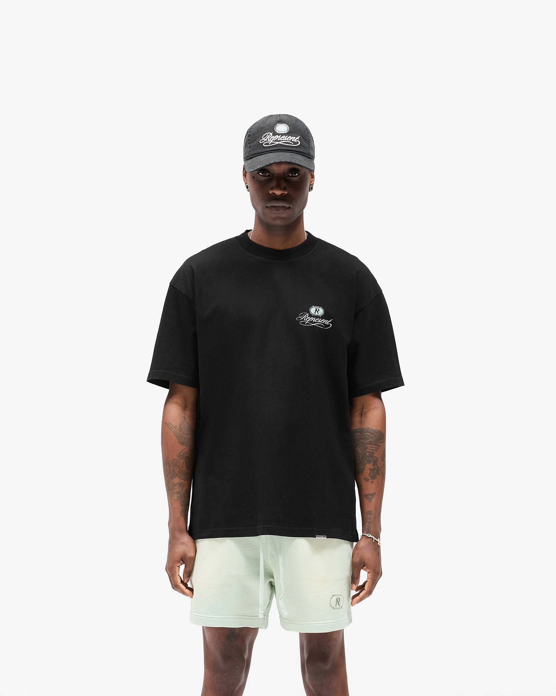 Grand Vintage Hand Drawn T-Shirt - Jet Black Comfy Wardrobe Stretch Fabric Technology