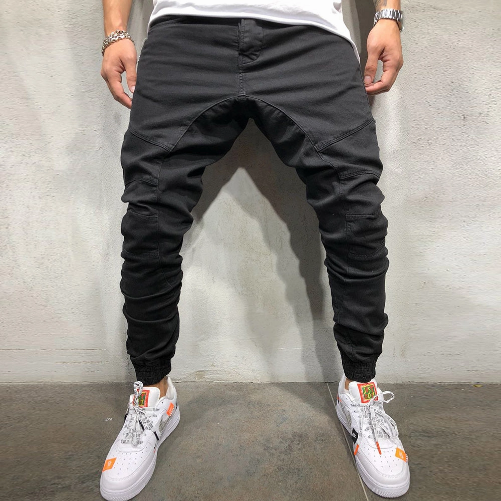 Slim Look Layered Style West Louis? High Street Splicing Multi Pocket Joggers