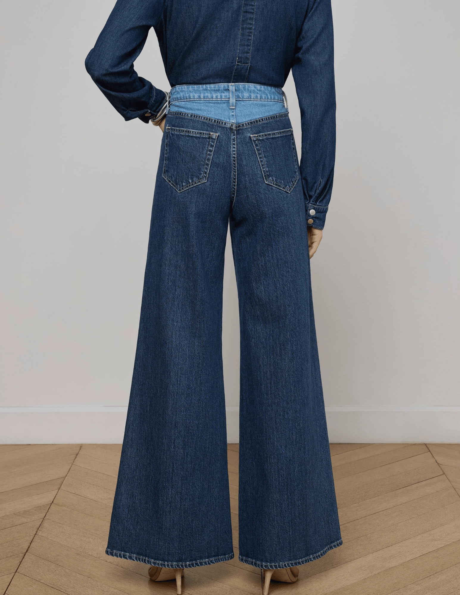 Outfit Mix Adaptive Stretch Fabric L??AGENCE Beau T-Seam Wide Leg Jeans in Paso