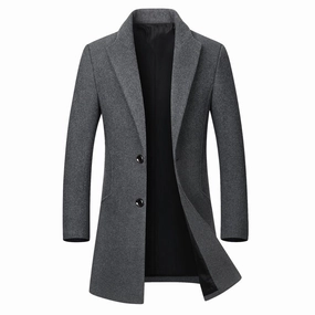 Seam Sealed West Louis? High-End Thickened Warm Business-Men Woolen Trench Coat
