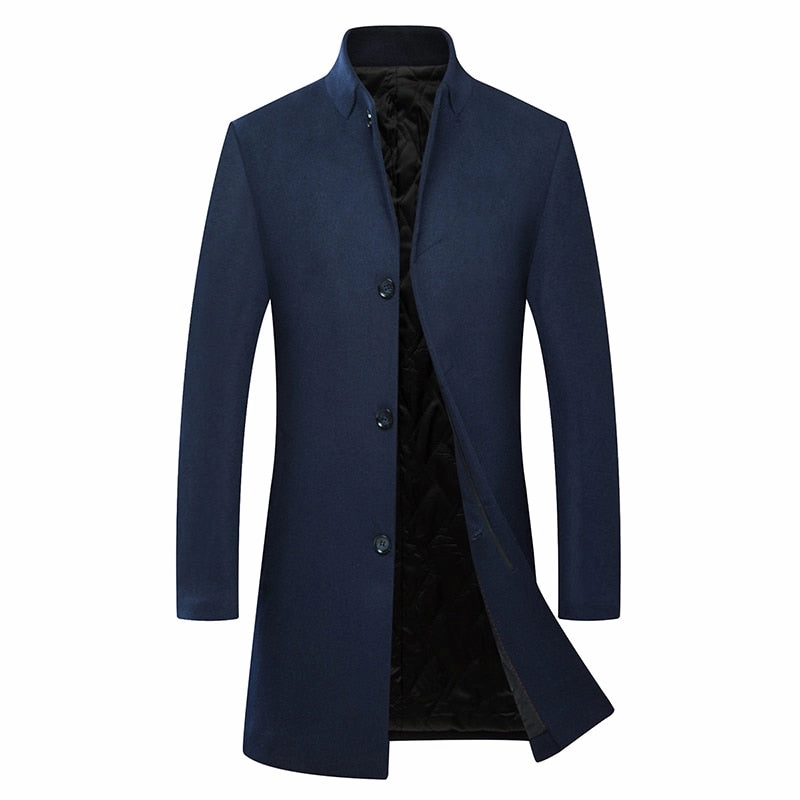 West Louis? Winter Cashmere Single Breasted Overcoat Fashion Forward Layer