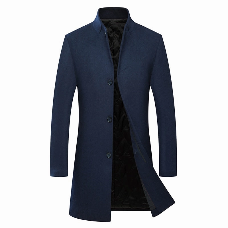 West Louis? Winter Cashmere Single Breasted Overcoat Lightweight Insulation Technology