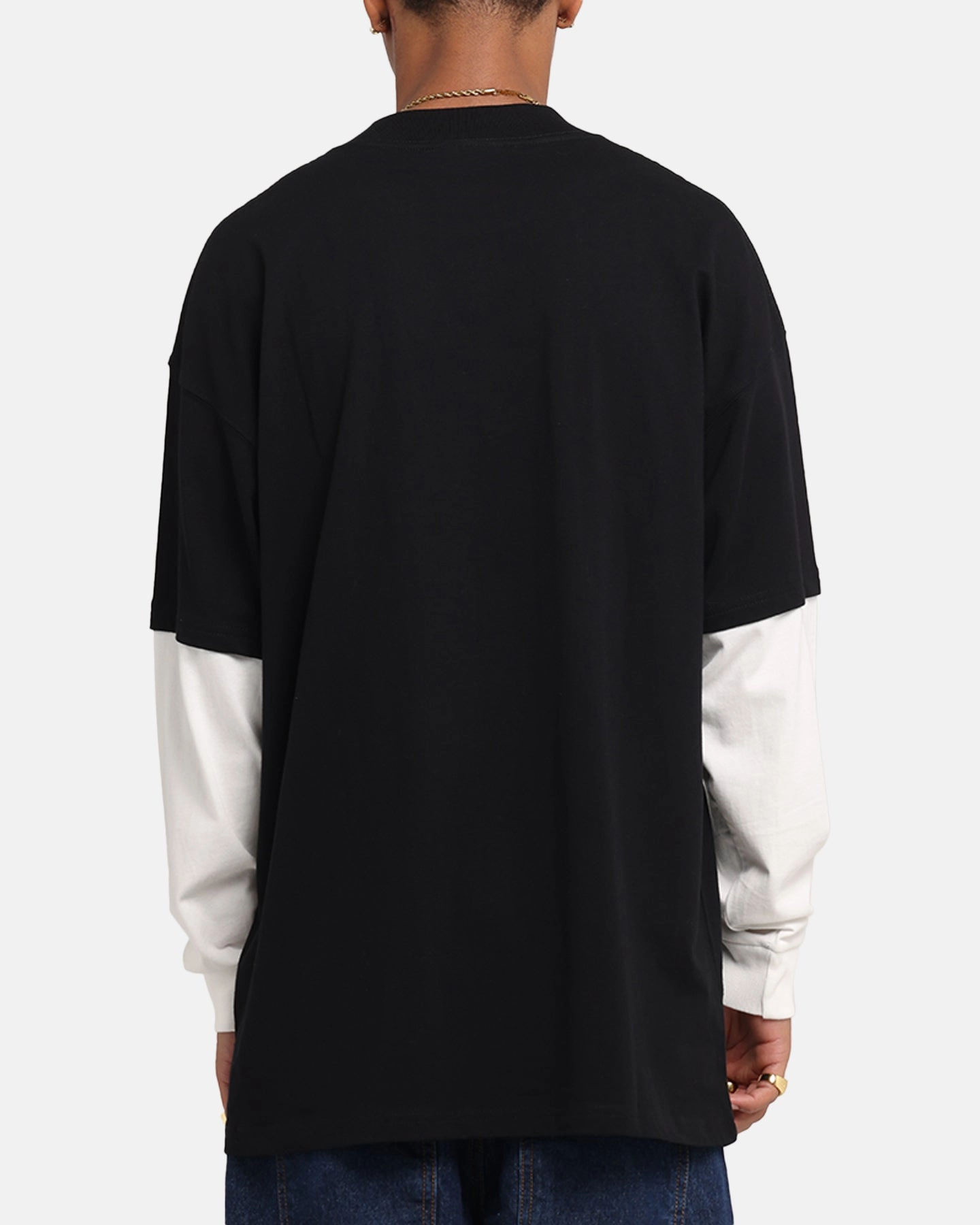 Carre Graffiti Layered Long Sleeve T-Shirt Black/Off White AntiStatic Material High Durability Material