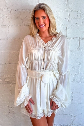 Lace Mini Skirt low - rise embroidery work