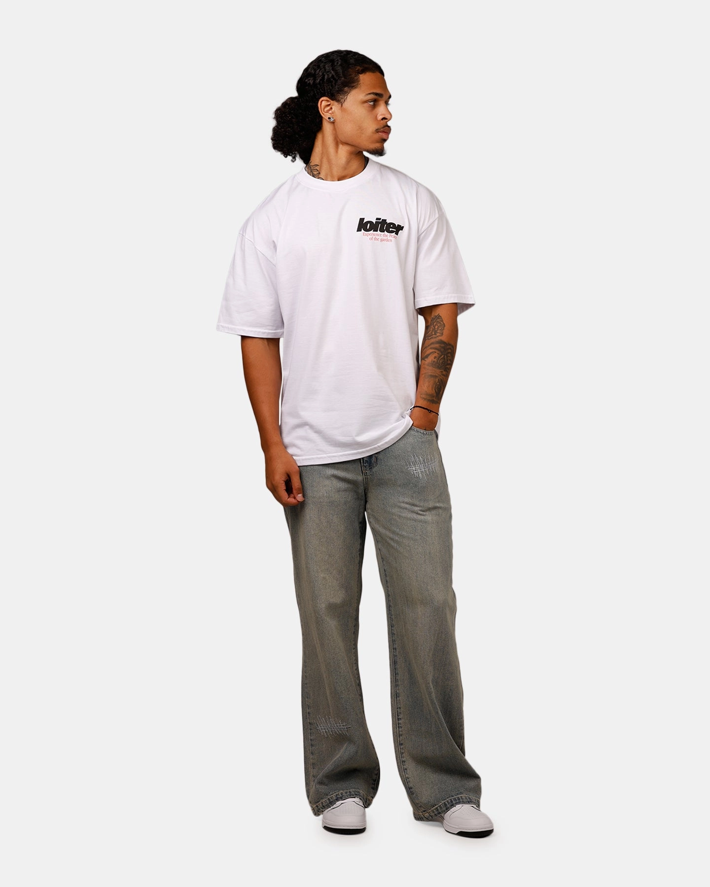 ZeroWaste Construction Loiter Bonsai T-Shirt White