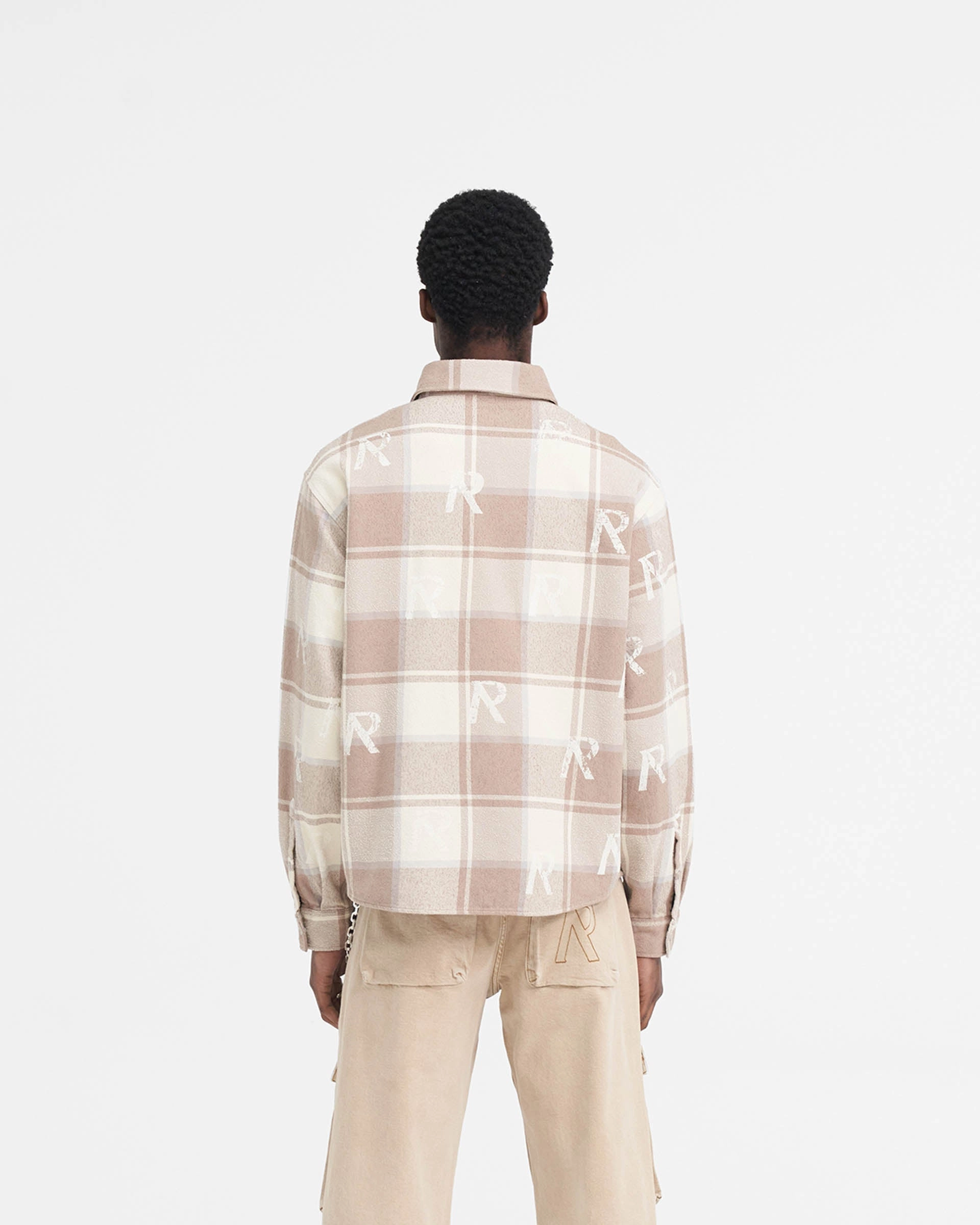 All Over Initial Flannel Shirt - Cashmere Bamboo Fiber Blend Striped style