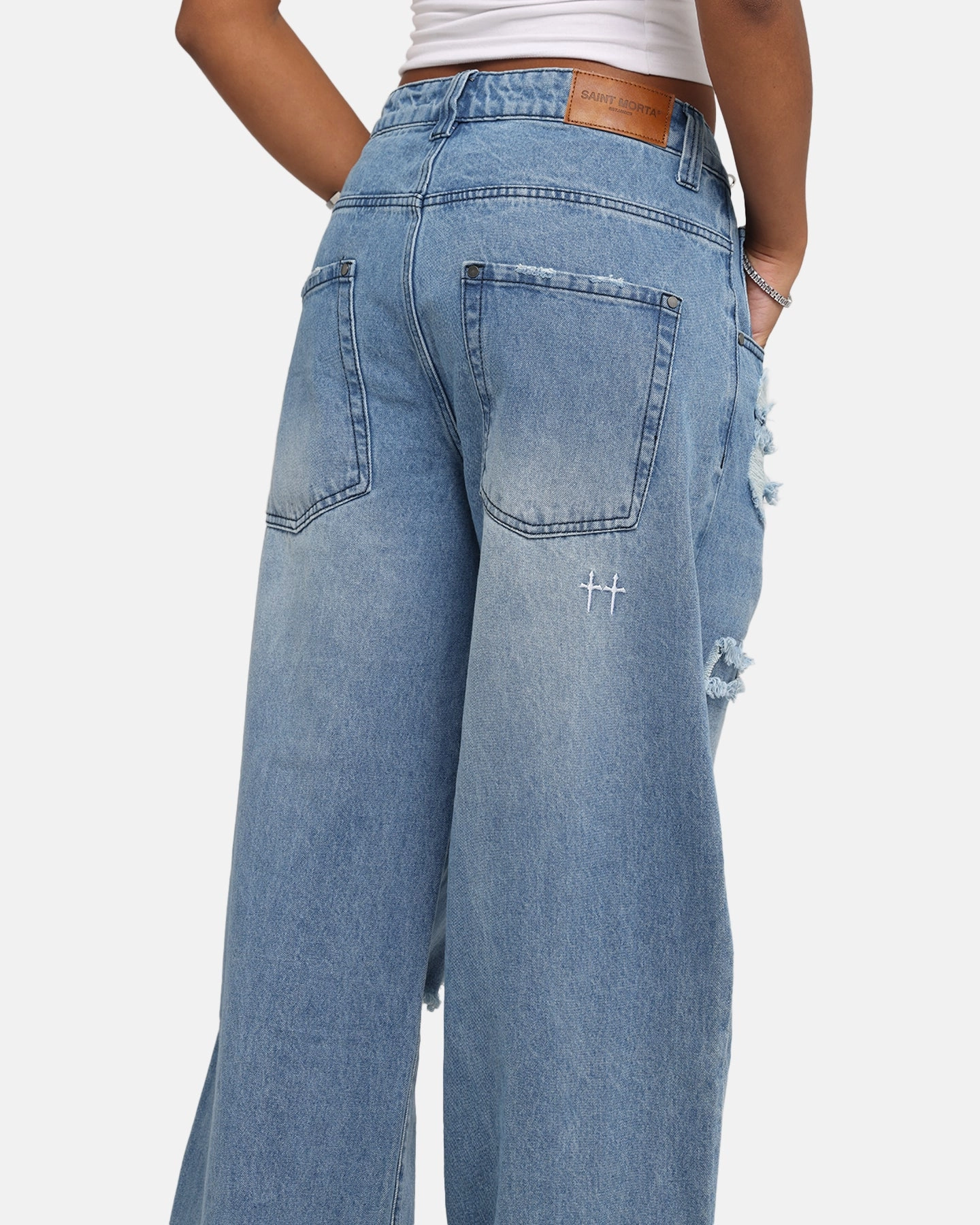 Perfectly Relaxed Light Reflective Details Saint Morta Amplus Rampage Jeans Rampage Blue