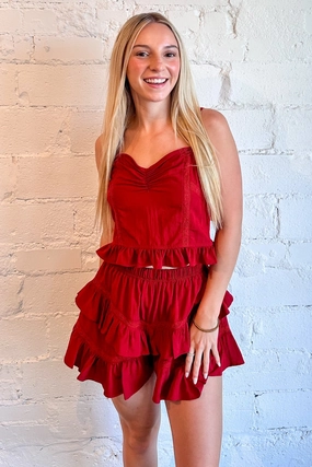 Freedom Flex Snappy Ruffled And Lace Shorts