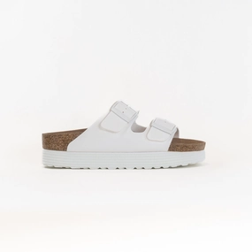 Birkenstock-Papillo Arizona Platform Vegan Birko Flor (Women's) - White Stacked Traction Lugs
