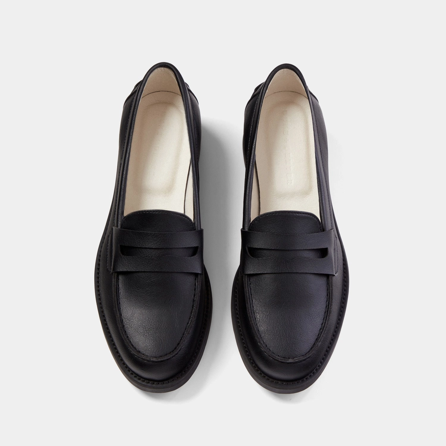 Clear Lane subtle style Wilde Black Vegan Penny Loafer - Women's