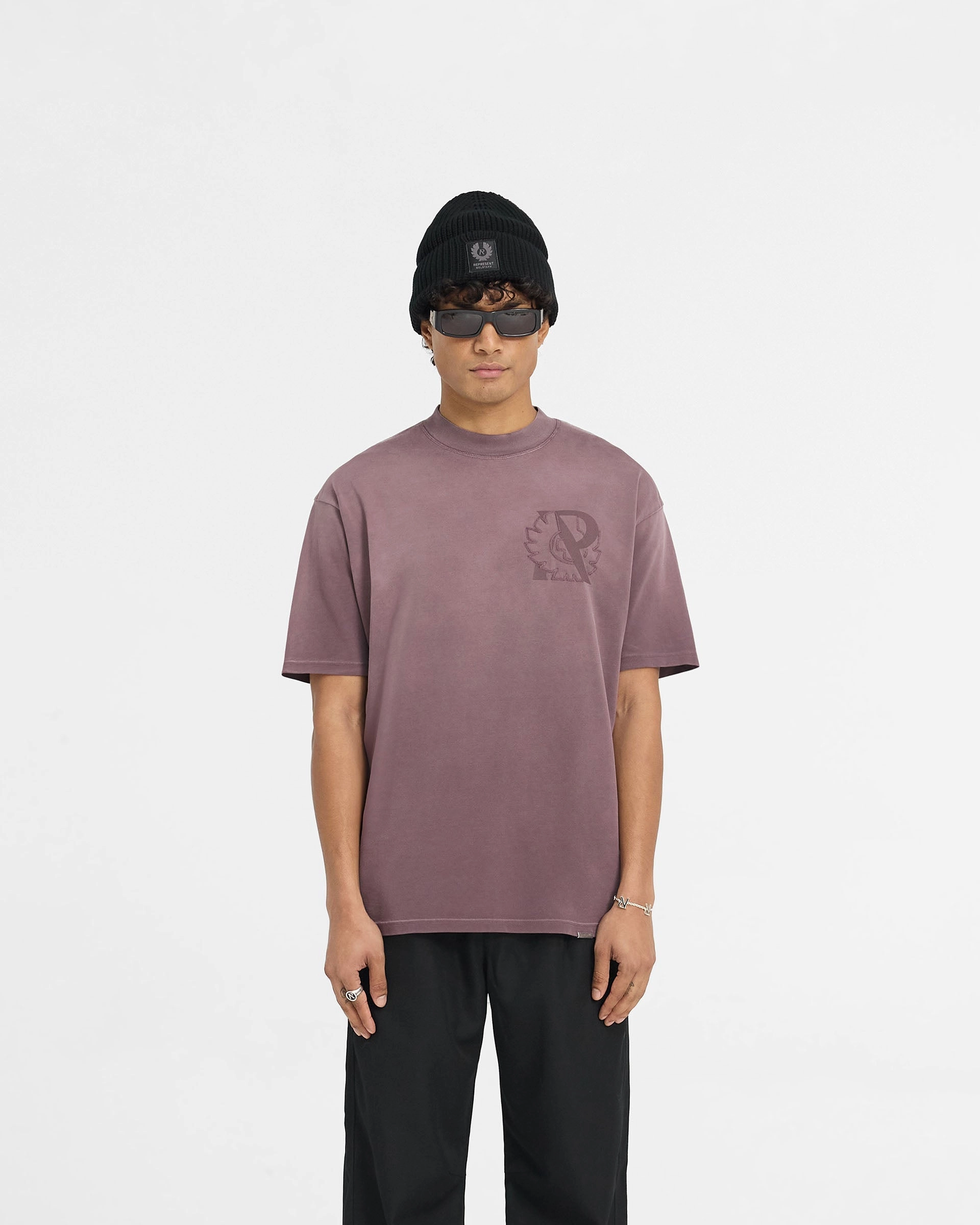 Represent X Belstaff Outline Phoenix T-Shirt - Plum Outdoor Comfort Style Relaxed Smart