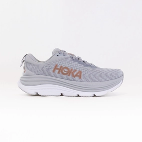 Hoka Gaviota 5 Wide (Women's) - Harbor Mist/Rose Gold velcro - closure shoe form BreathableLining