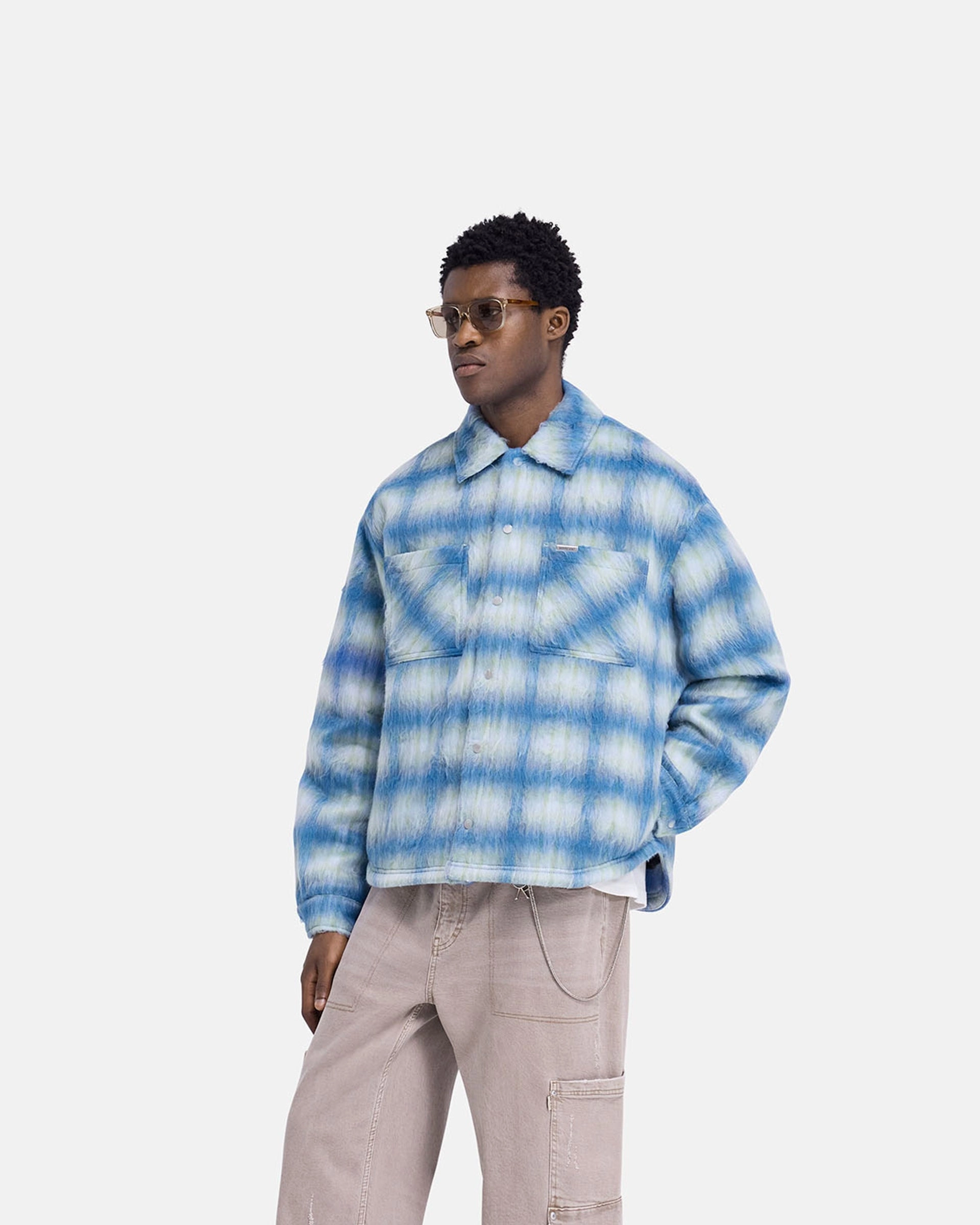 Textured Overshirt - Electric Blue Active Design Chic Layer