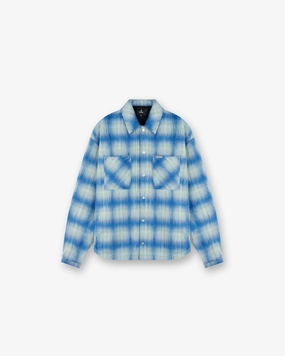 Ventilated Back Textured Overshirt - Electric Blue