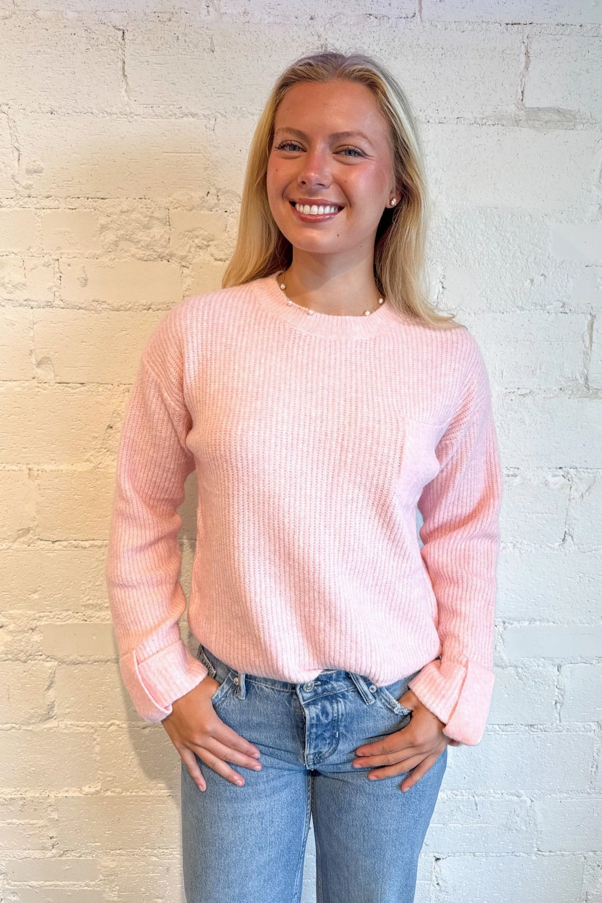 TemperatureRegulating Fabric Soft Petal Sweater