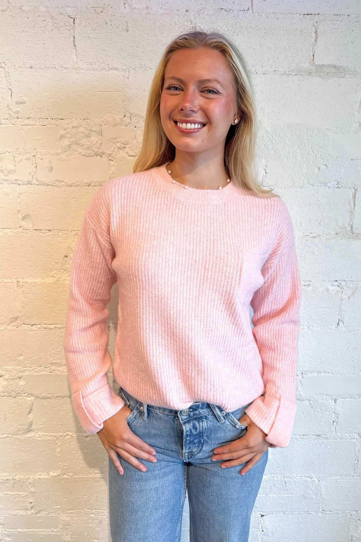 Soft Petal Sweater Slim Fit Design