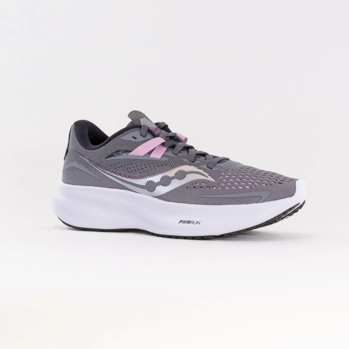 evening run shoes Thermal Regulation Layer Saucony Ride 15 Wide (Women's) - Alloy/Quartz