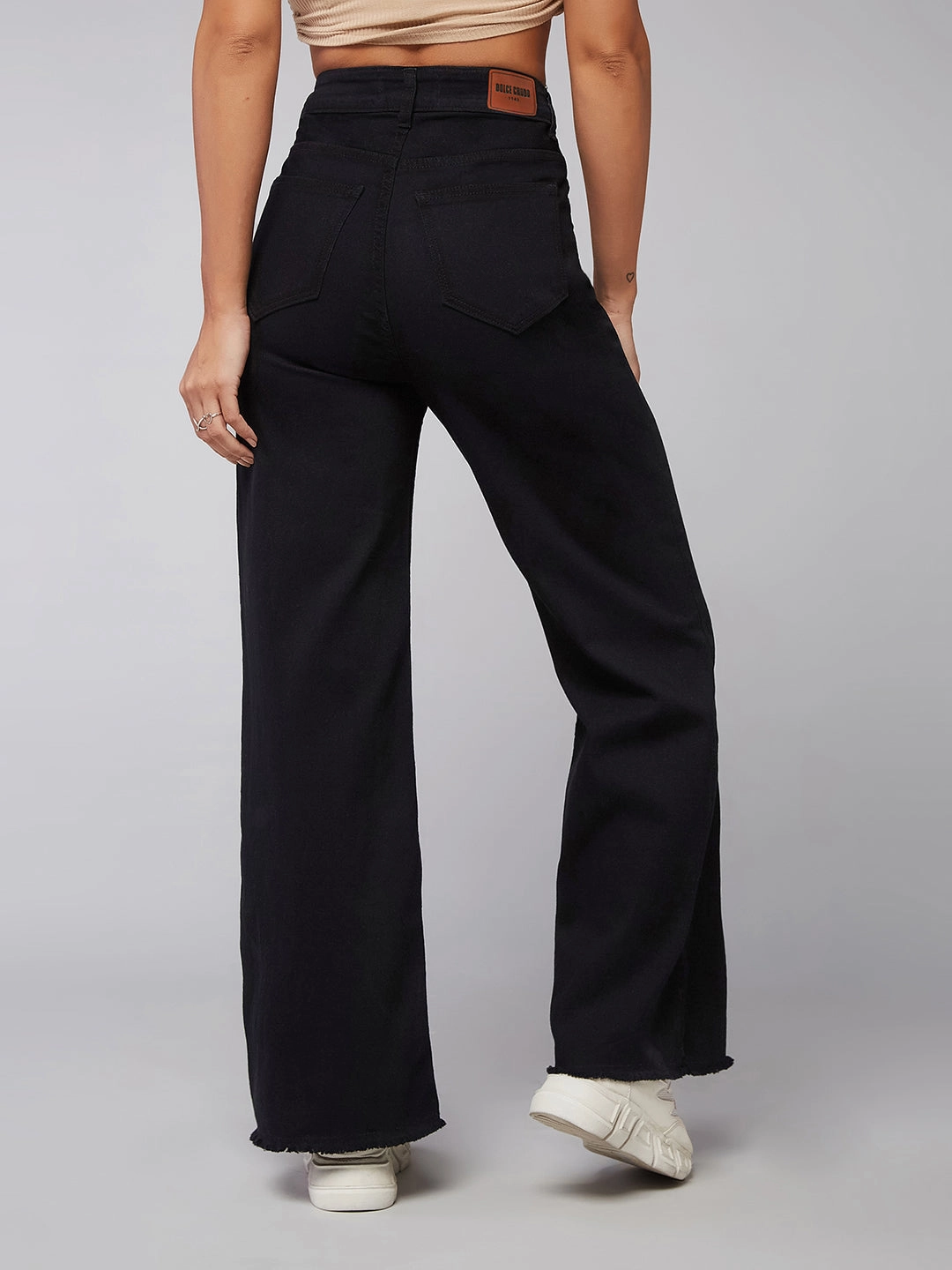 CHASEstretch? Black High-Rise Wide-Leg Denim Jeans Relaxed Fit Brunch Outfit Trend Setter