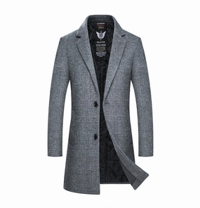Clean Outer West Louis? Winter Woolen Plaid Coat