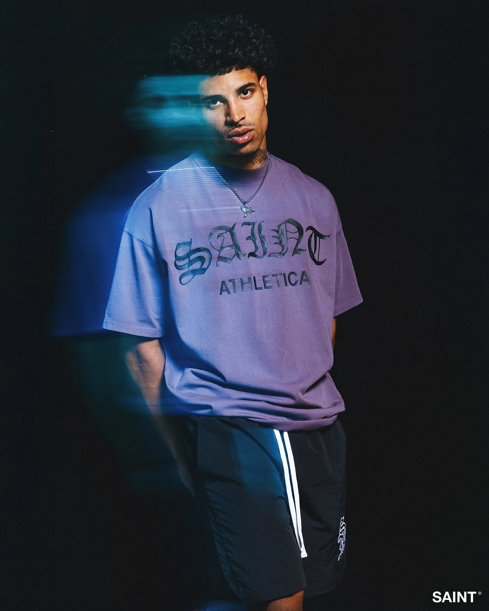 FlatlockSeamTechnique Saint Morta Saint Athletica Boxy T-Shirt Purple