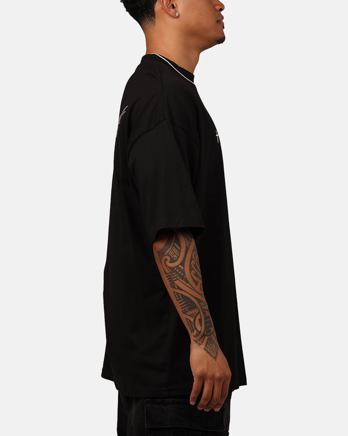 ErgonomicSleeves Odor Resistant Material Saint Morta Momento Mori Mock T-Shirt Black