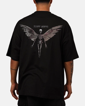 Saint Morta Momento Mori Mock T-Shirt Black TaglessCollars BreathableFabric