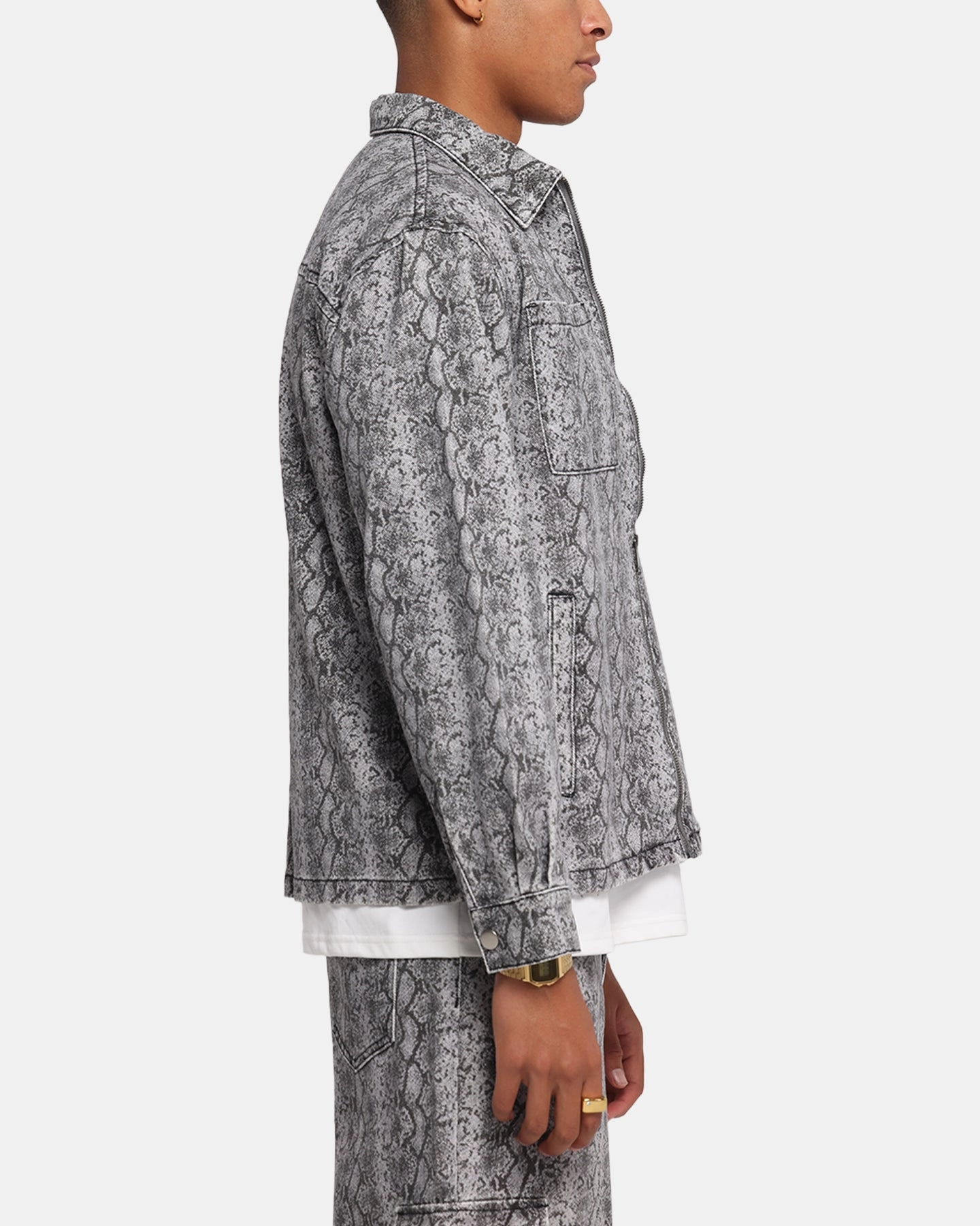 Anti Slip Interior XXIII Snake Skin Jacket Black Snake Print