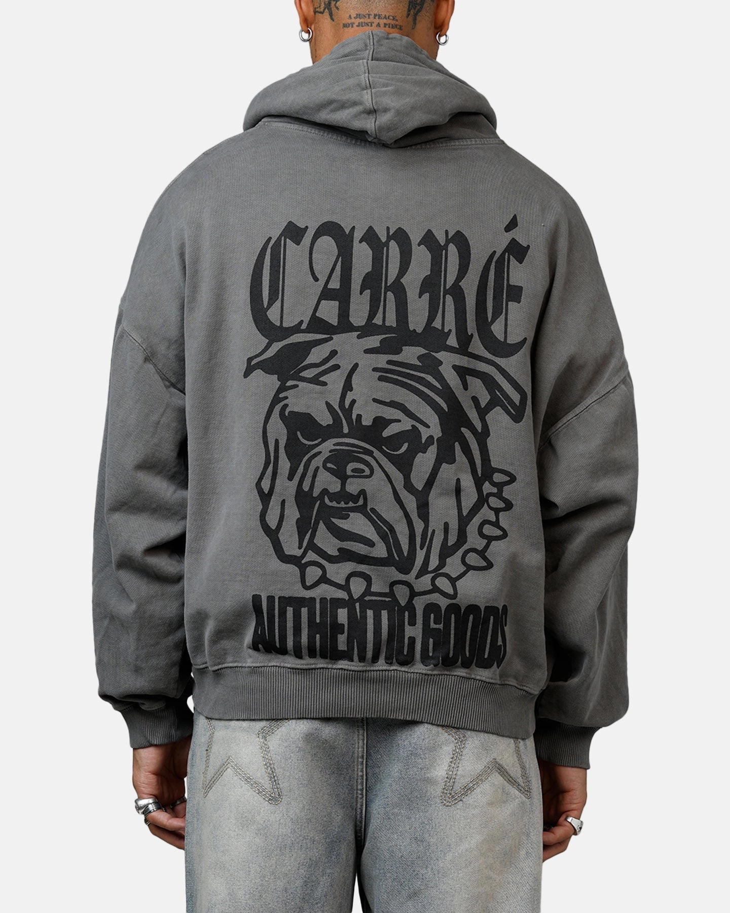 Tapered Cut Anti Static Fabric Carre Bulldog Premium Hoodie Washed Charcoal