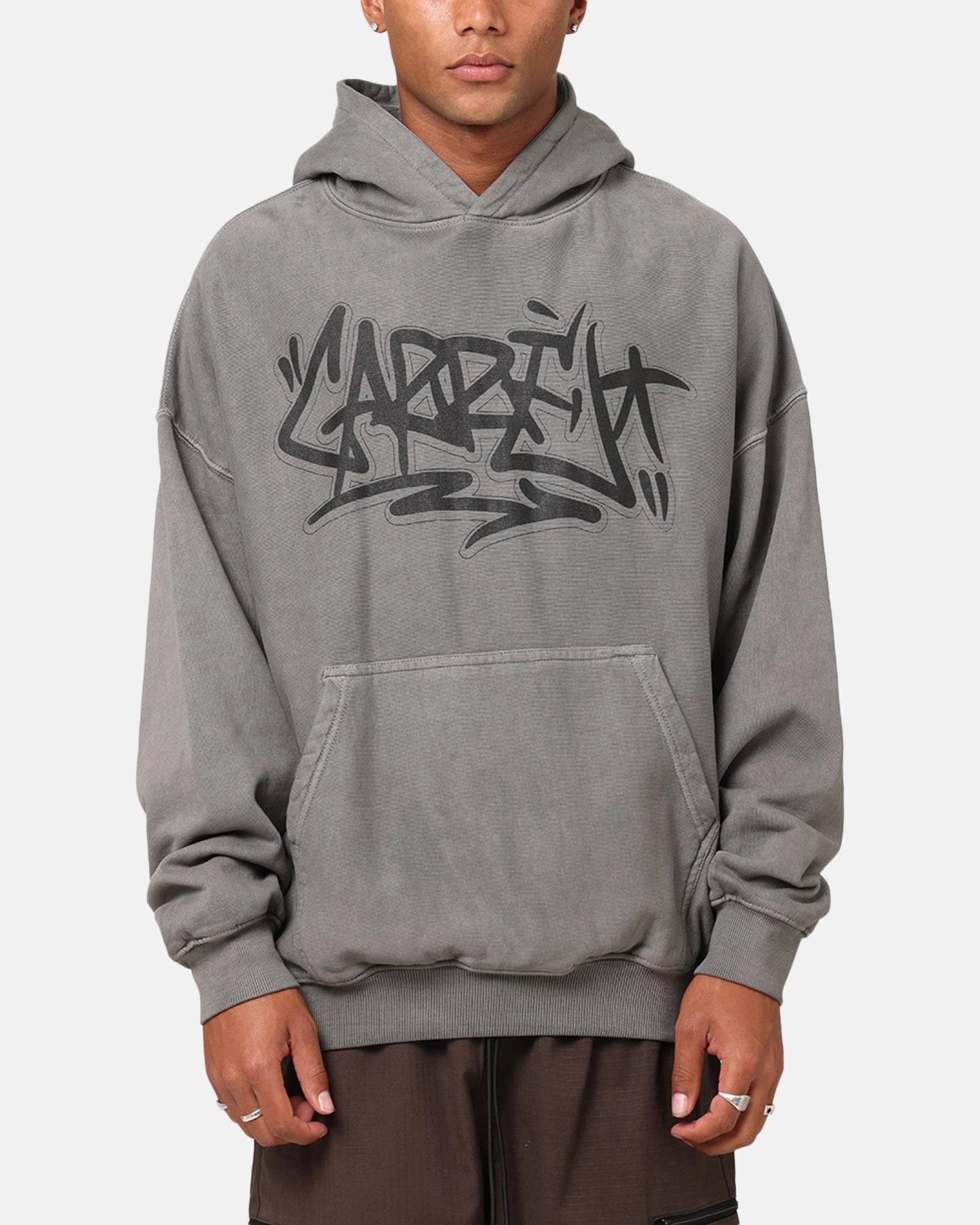 Carre Tagged Hoodie Washed Charcoal Antimicrobial Finish NonIrritatingSeams