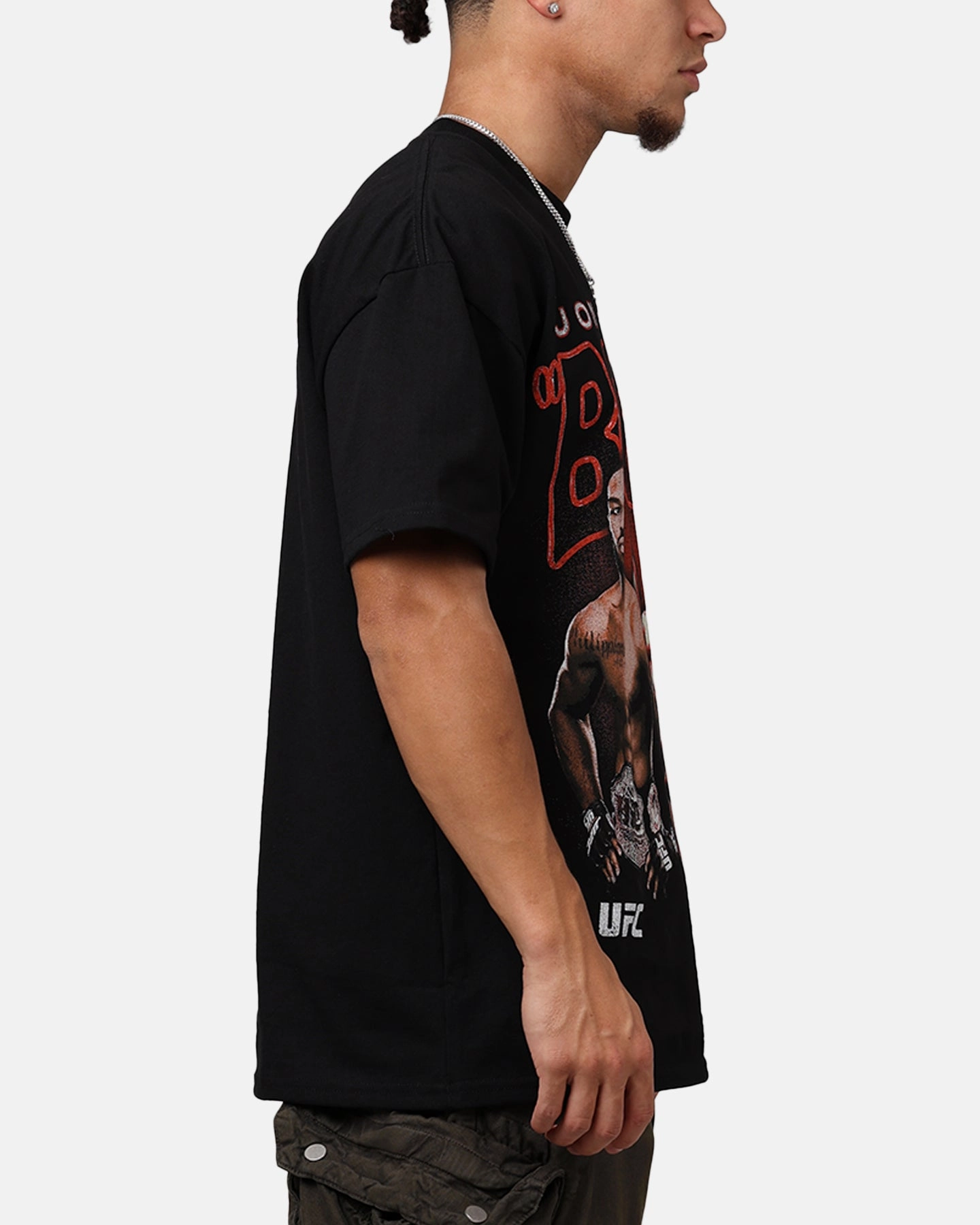 RollUpSleeves SeamlessDesign UFC by Culture Kings Jon Jones Heavy T-Shirt Black