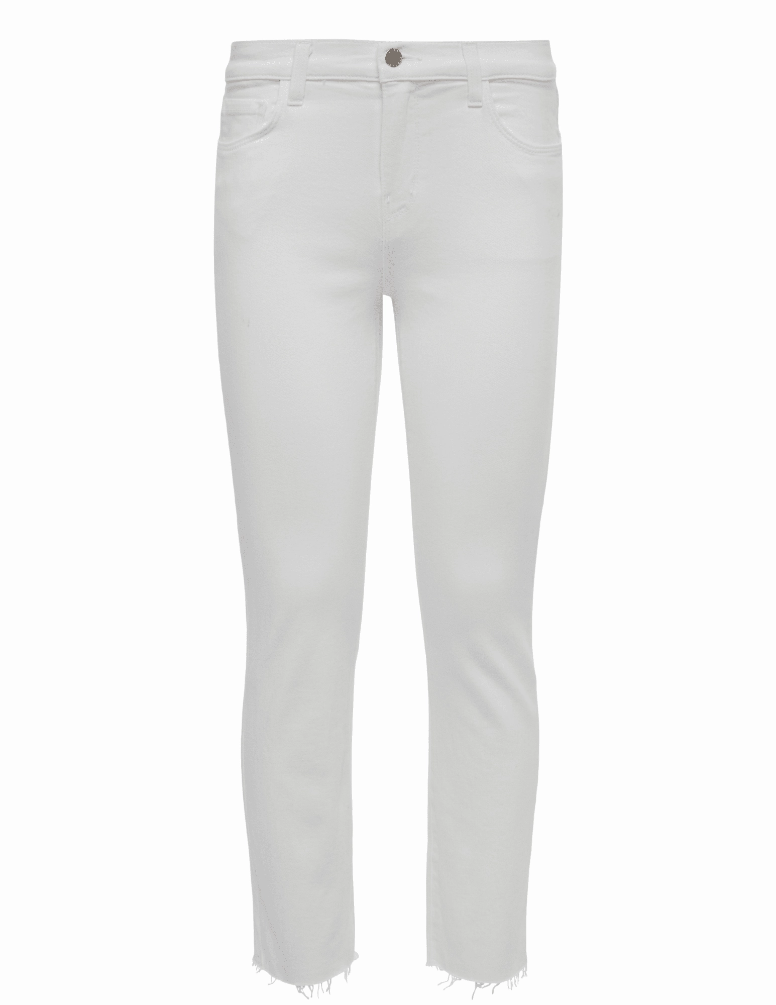 L'AGENCE Sada High Rise Cropped Slim Jeans In Blanc Smart Design