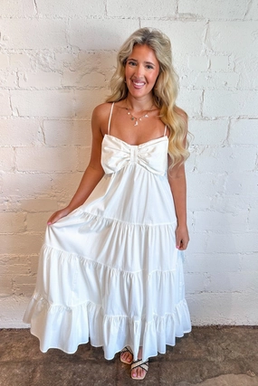 Quick Outfit Solid Maxi Bow Dress