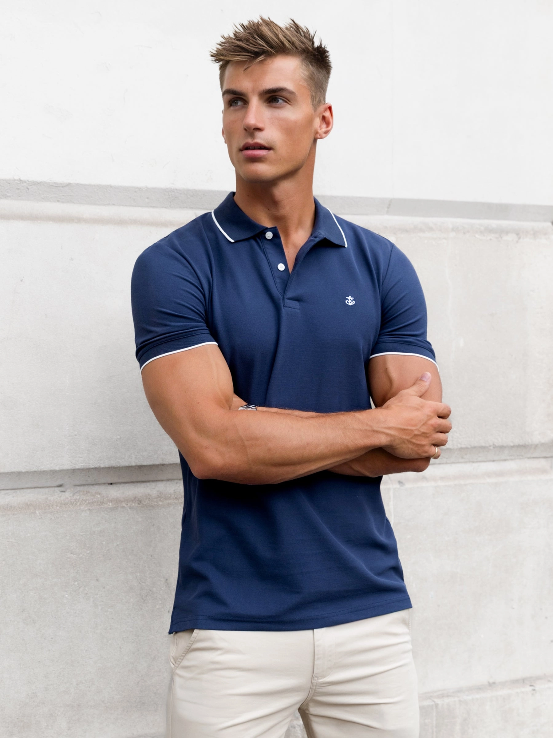 Embroidered Logo Sonoma Polo Shirt - Navy