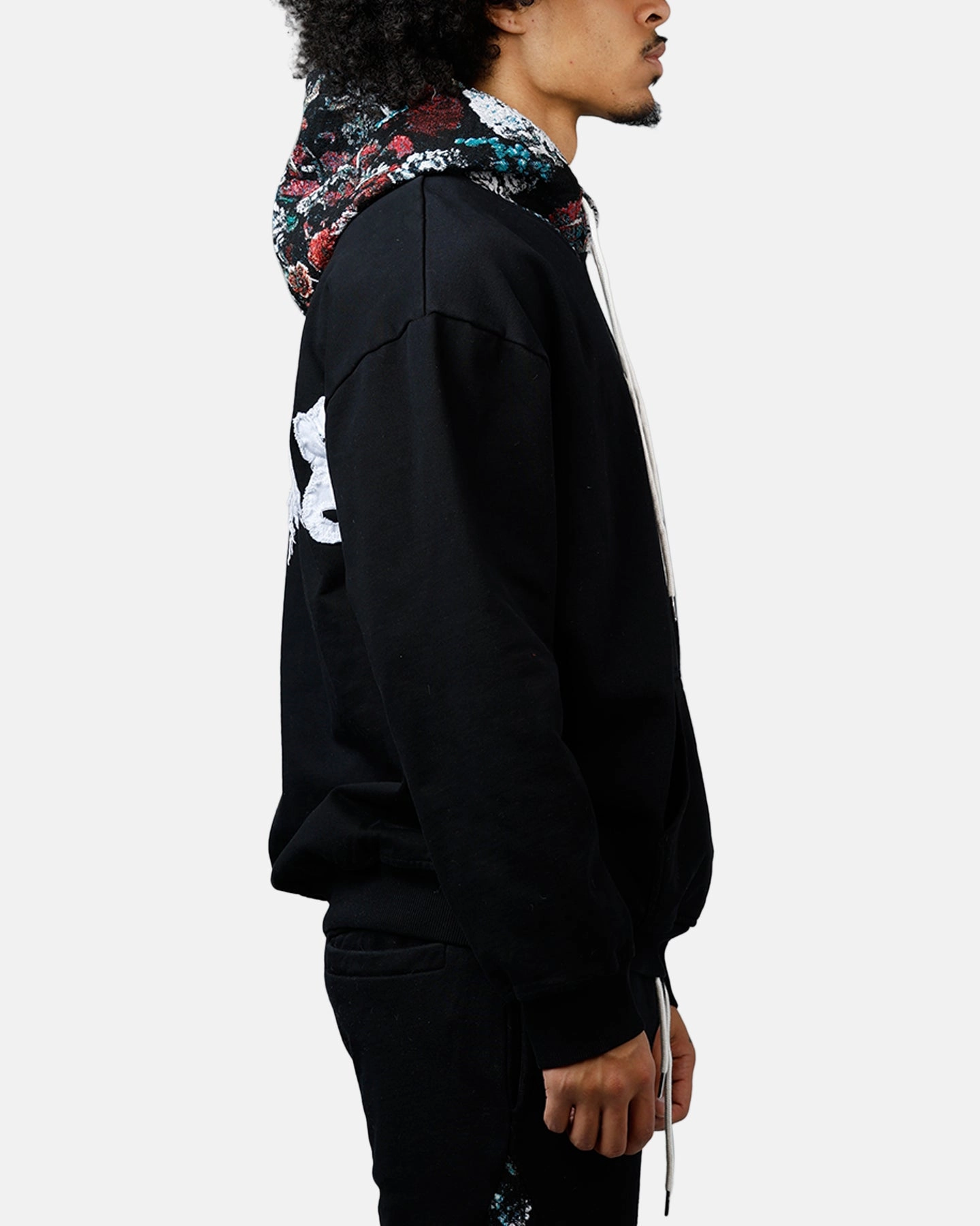 Soul By Ame Flower Hoodie Black stain resistant coating