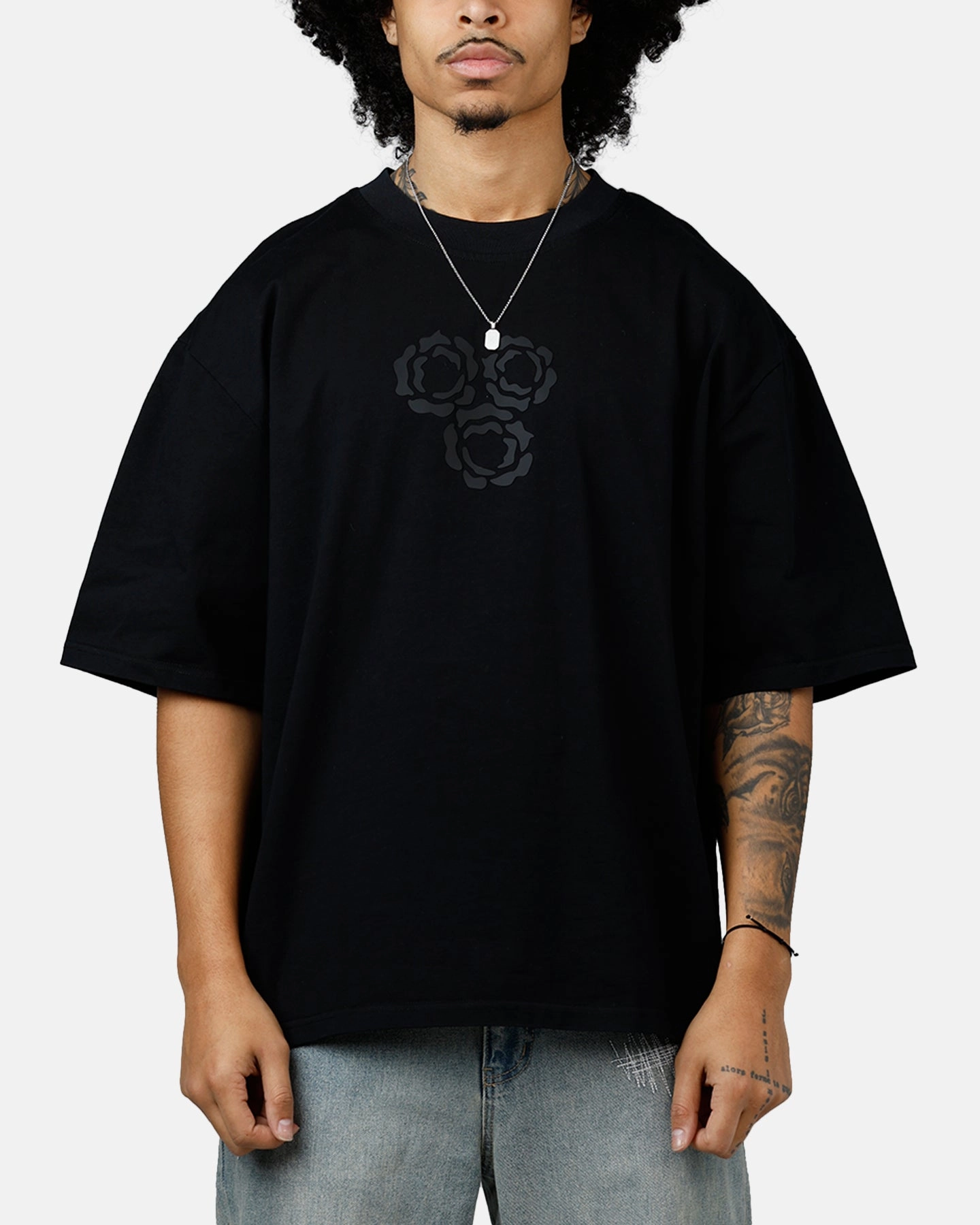V-neck Shirt Soul By Ame Gardens Patch T-Shirt Black