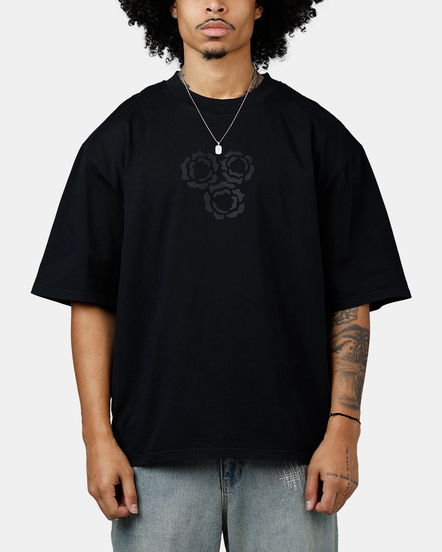 Soul By Ame Gardens T-Shirt Black/Black ButtonFront