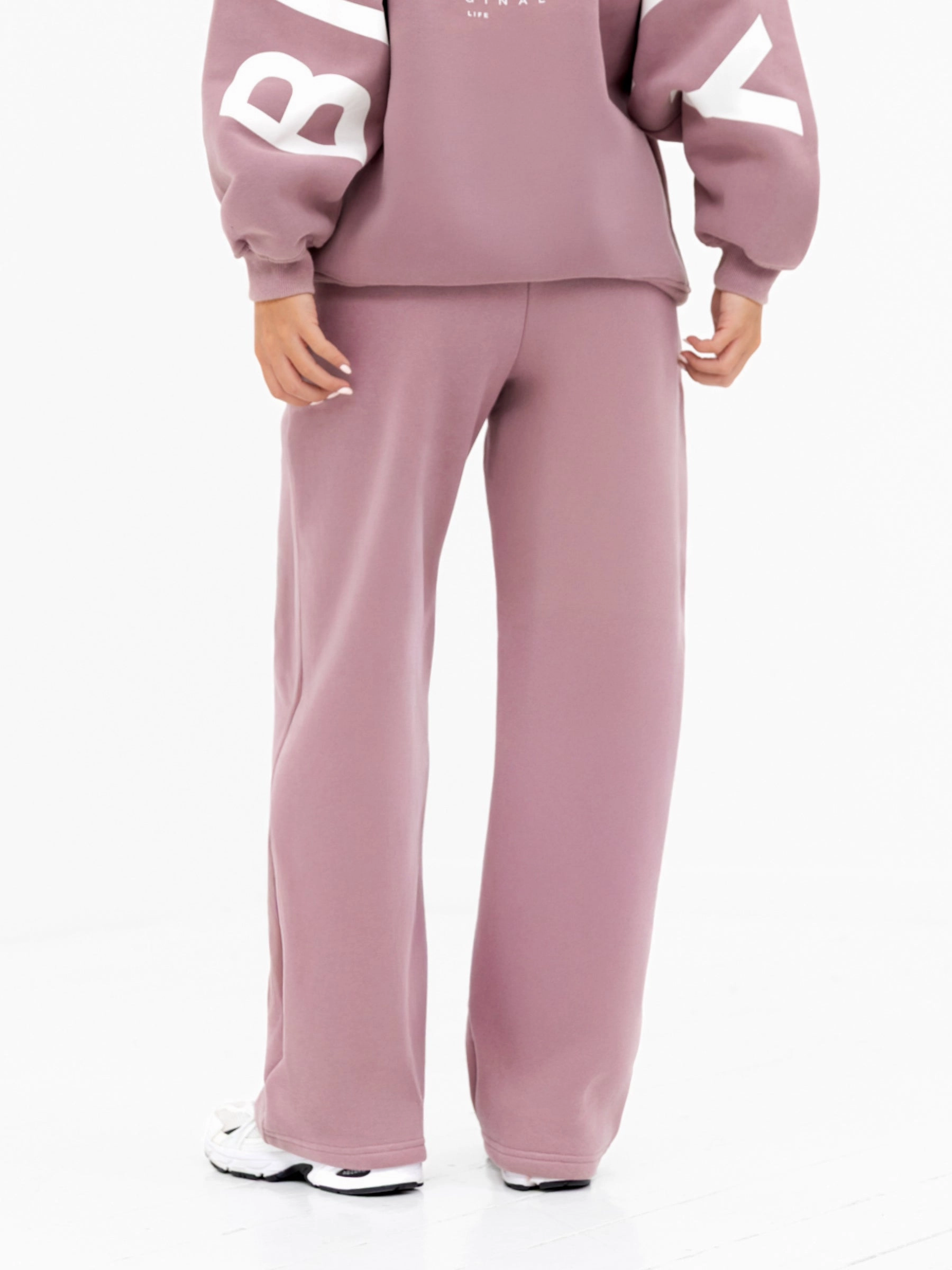 Everyday Comfort Wear Isabel Wide Leg Sweatpants - Dusty Pink