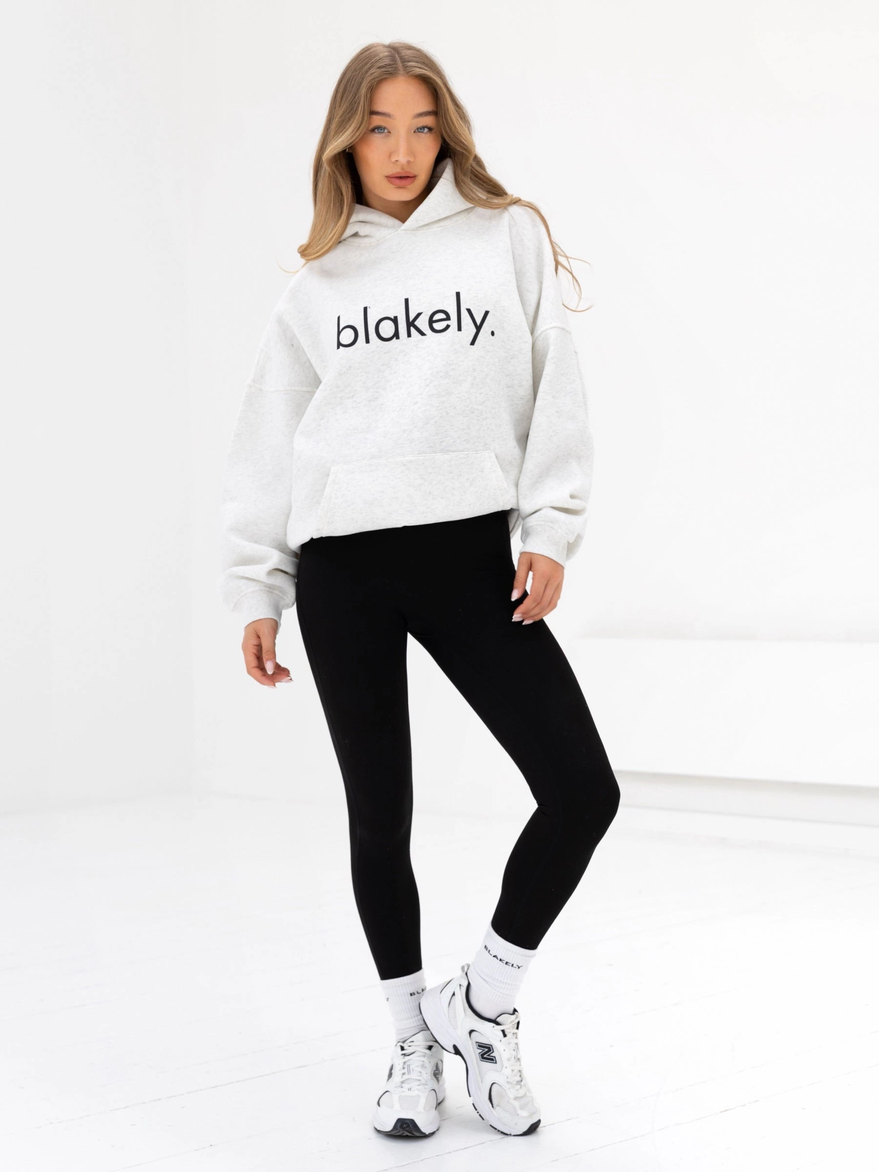 Logo Oversized Hoodie - Marl White winter break Warm Layer