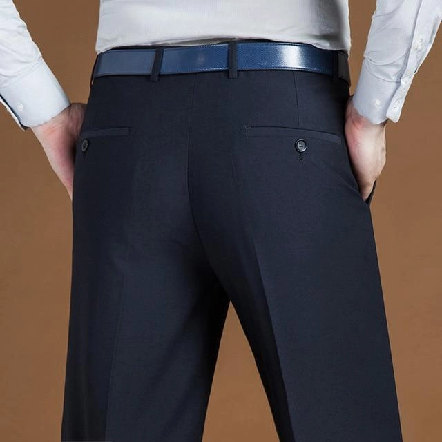 Tough Wear Easy Stretch Fit West Louis? Classic Regular Fit Office Formal Long Trousers