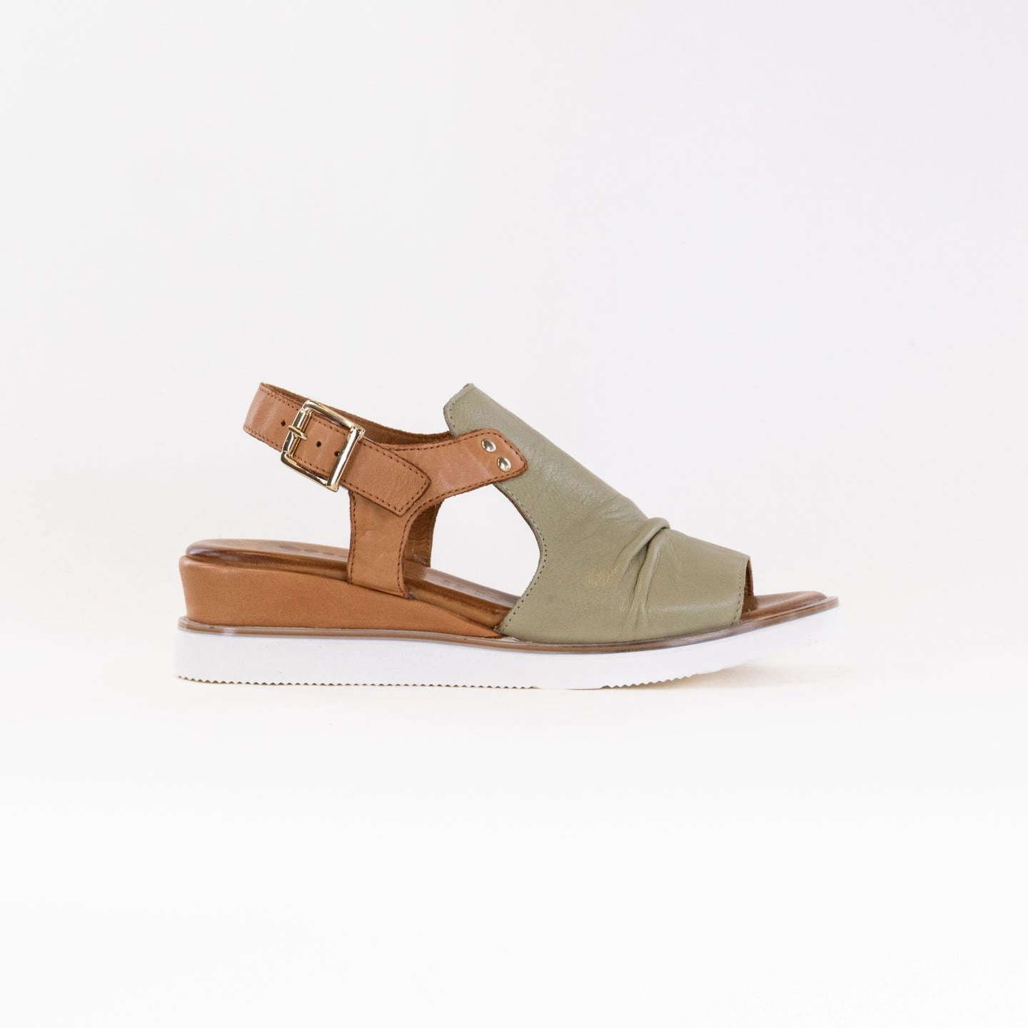 Sandal Buckles Soft Mesh Spring Step Locals (Women's) - Olive Multi
